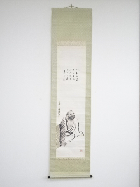 JAPANESE HANGING SCROLL / HAND PAINTED / DARUMA